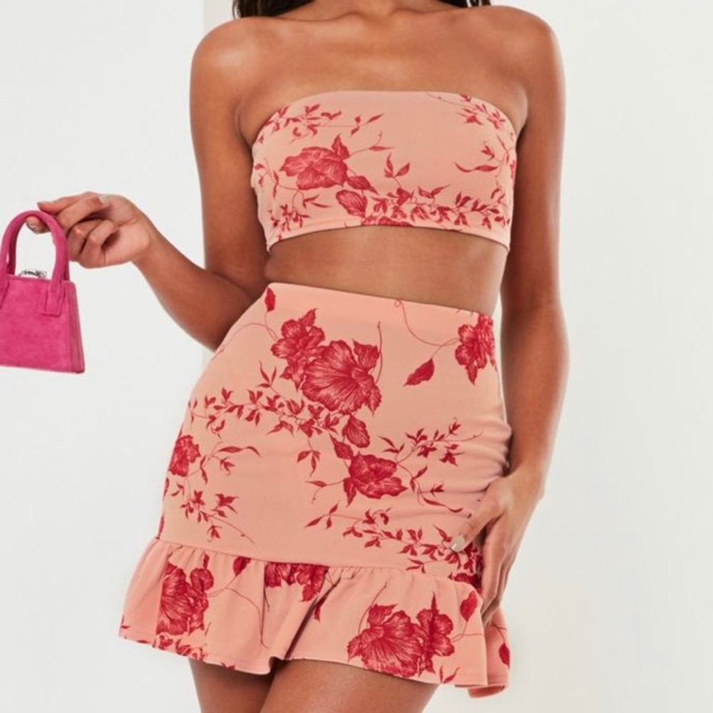MISSGUIDED BANDEAU-SKIRT SET